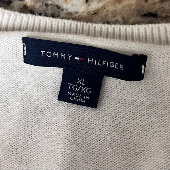 vtg Y2k Tommy Hilfiger XL Sweater White Polka Dot Retro Pinup Rockabilly Preppy - Picture 10 of 11